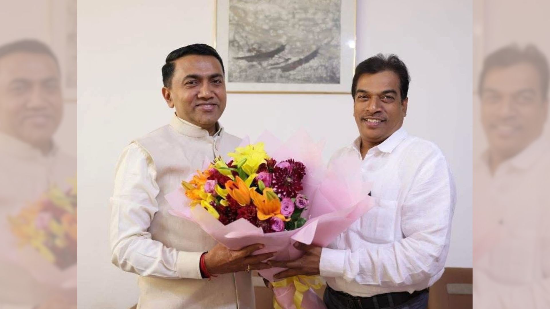 Damu Naik congratulates Pramod Sawant on completing 7 years as CM