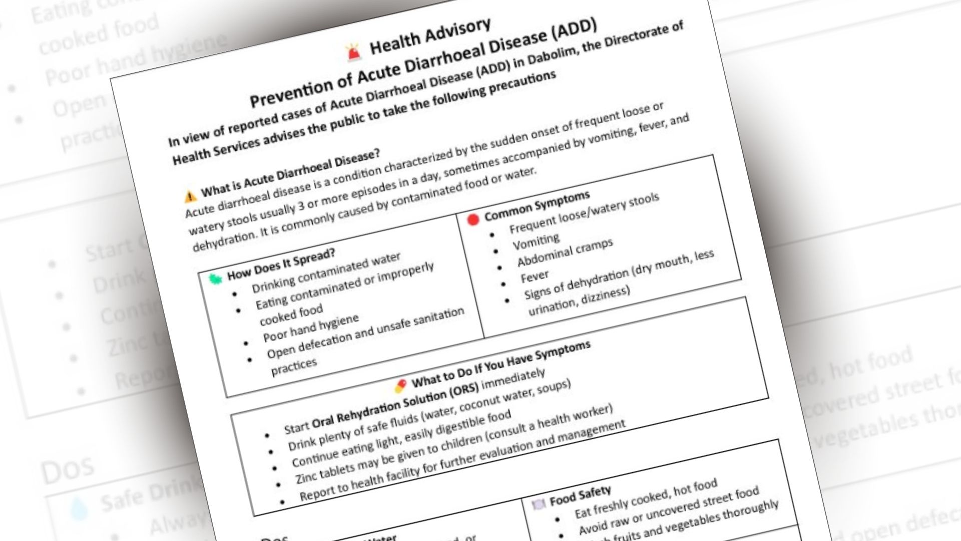 Health advisory over diarrhoea cases issued in Dabolim