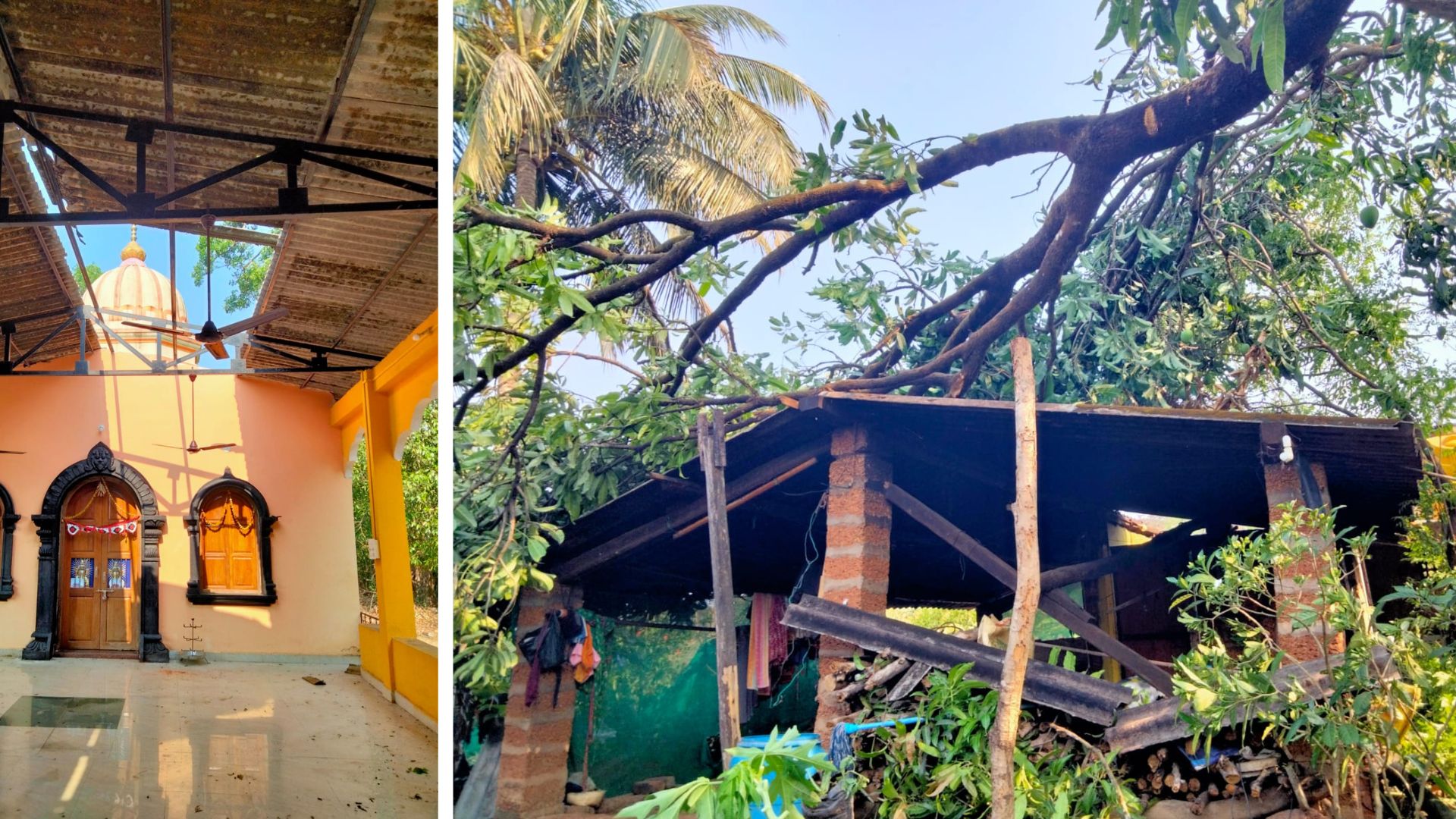 Cyclone lashes Sattari; temple and homes damaged