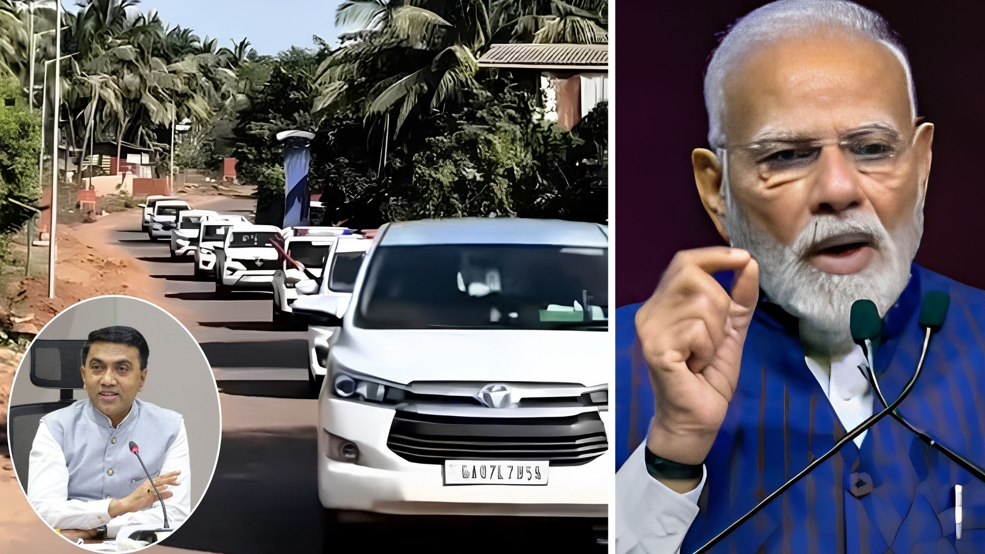 Goa CM Sawant’s 8-car convoy draws attention as PM Modi reduces security convoy