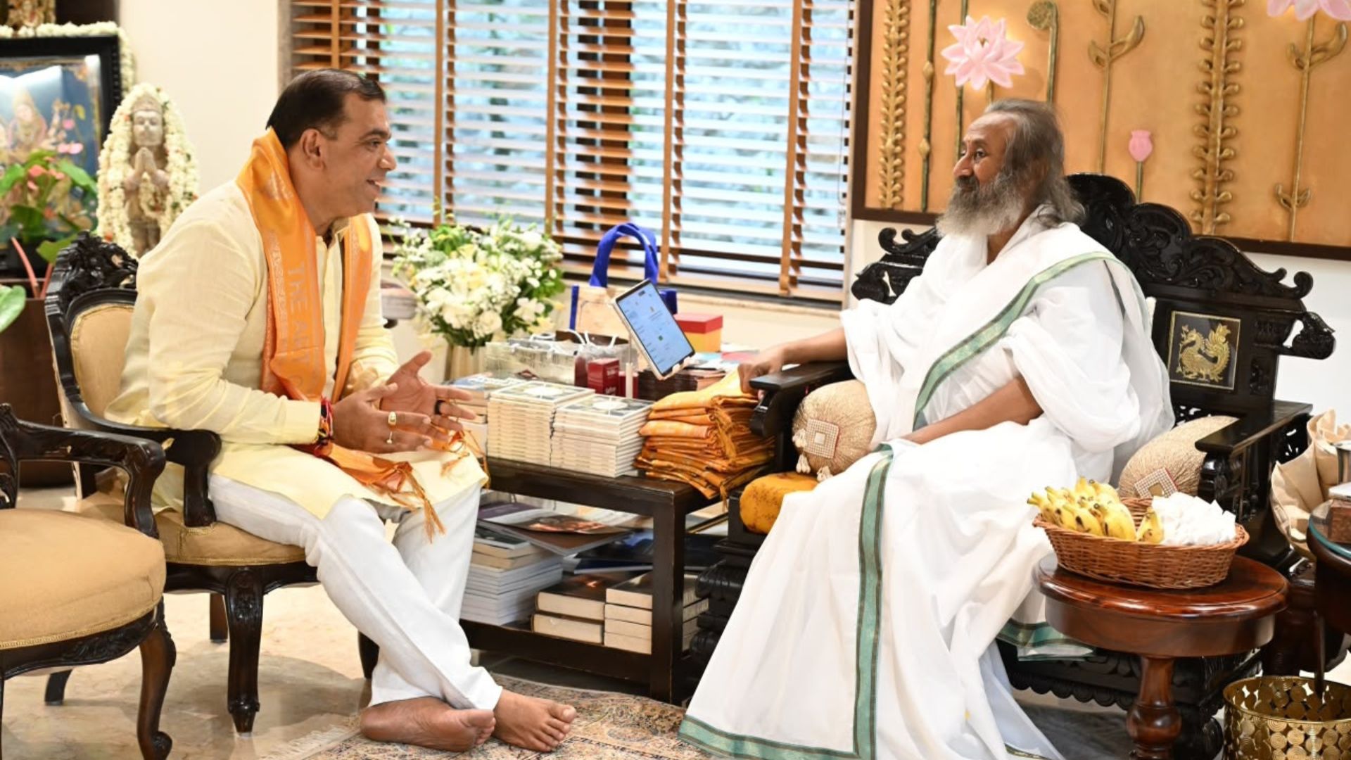 Min Khaunte visits Art of Living Ashram during 45th anniversary celebrations