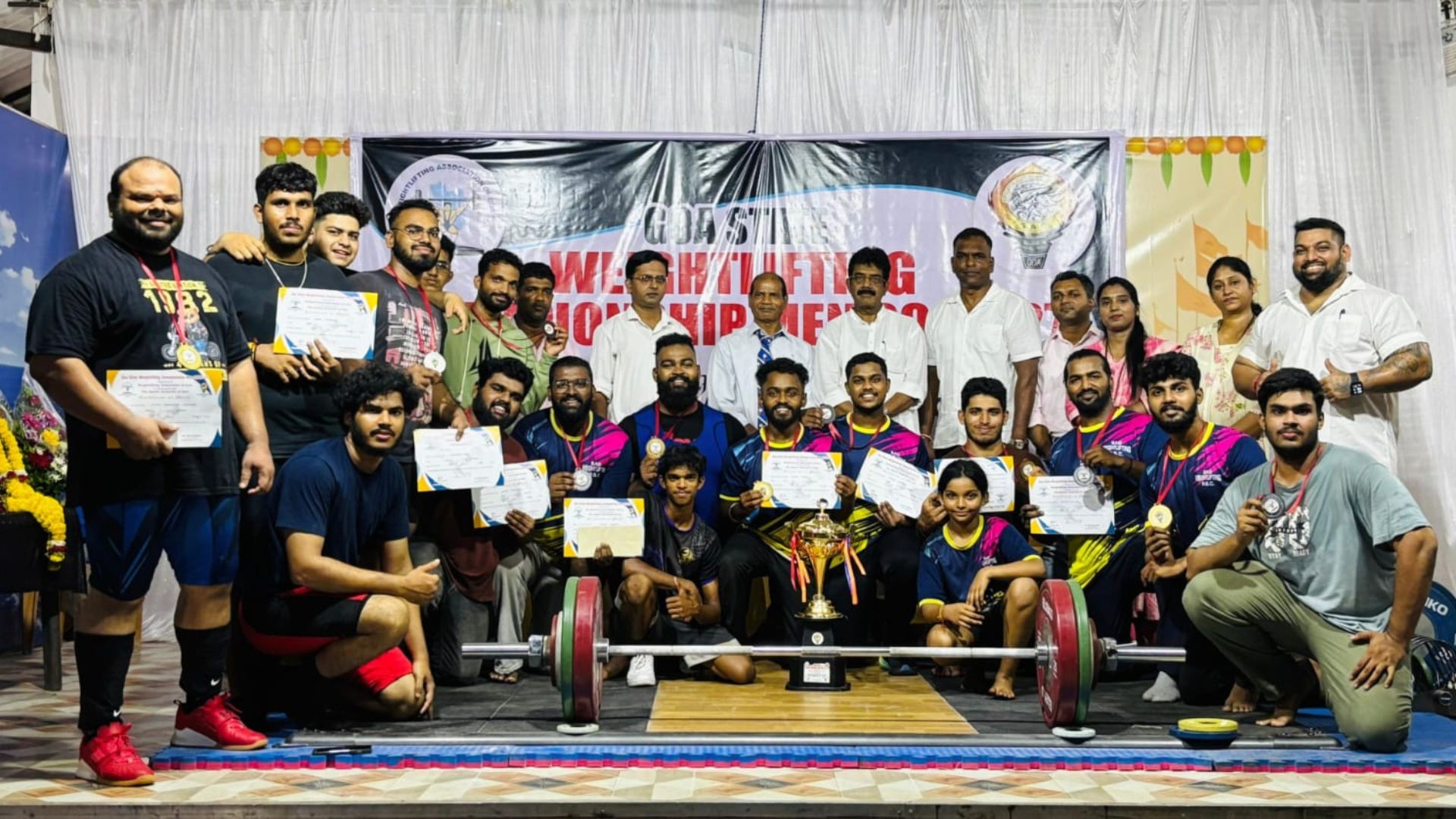 SAG Mapusa Peddem weightlifting team wins state title again