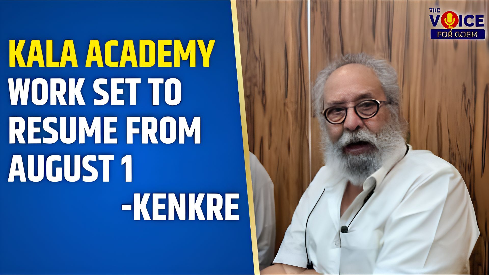Kala Academy Work Set to Resume from August 1: Kenkre