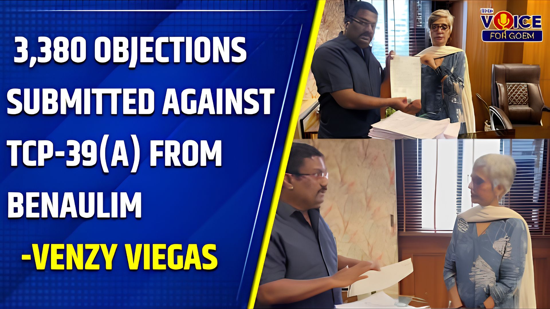 Venzy Viegas submits 3,380 objections against TCP-39(A) from Benaulim