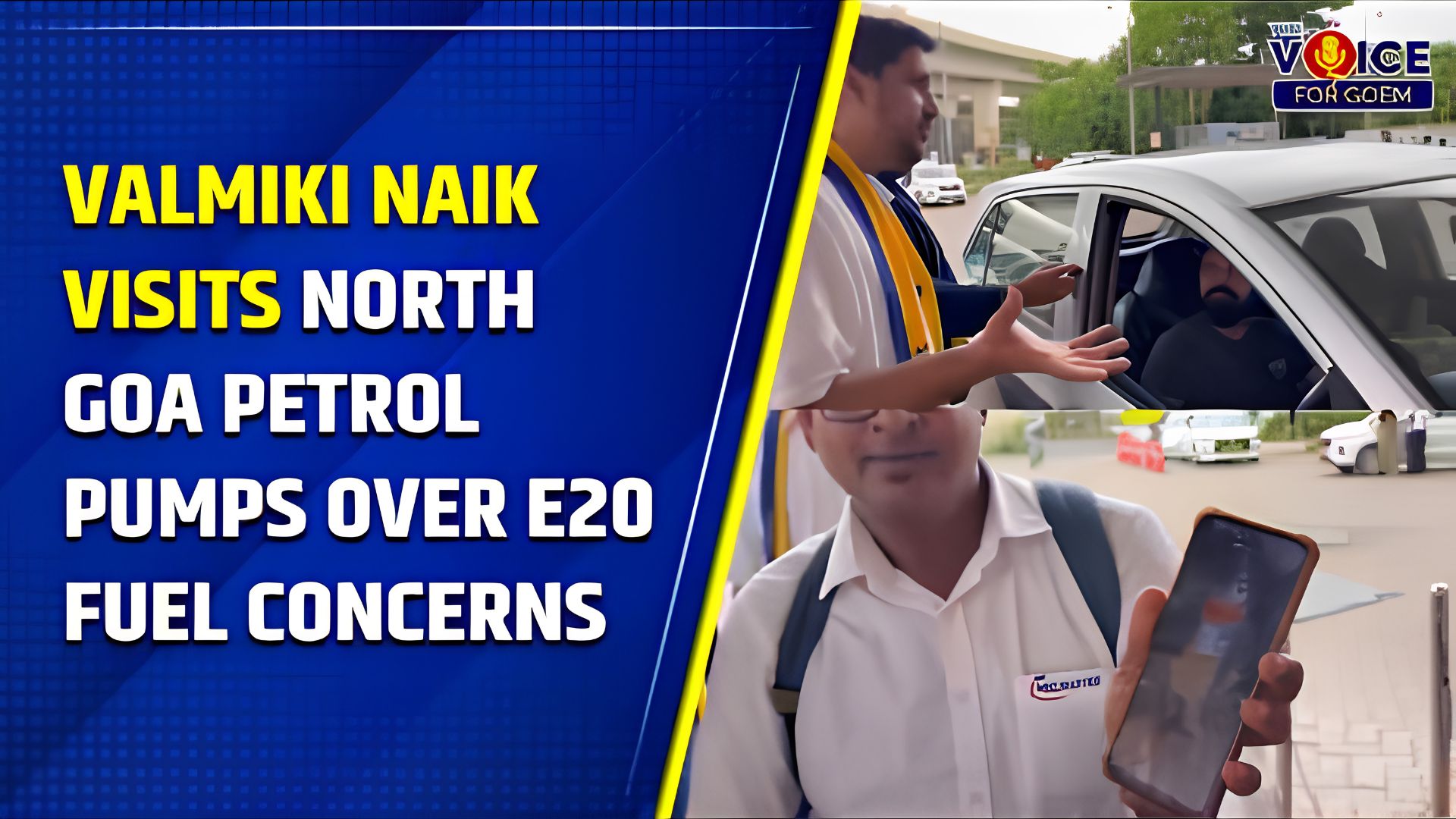 Valmiki Naik Visits North Goa Petrol Pumps Over E20 Fuel Concerns