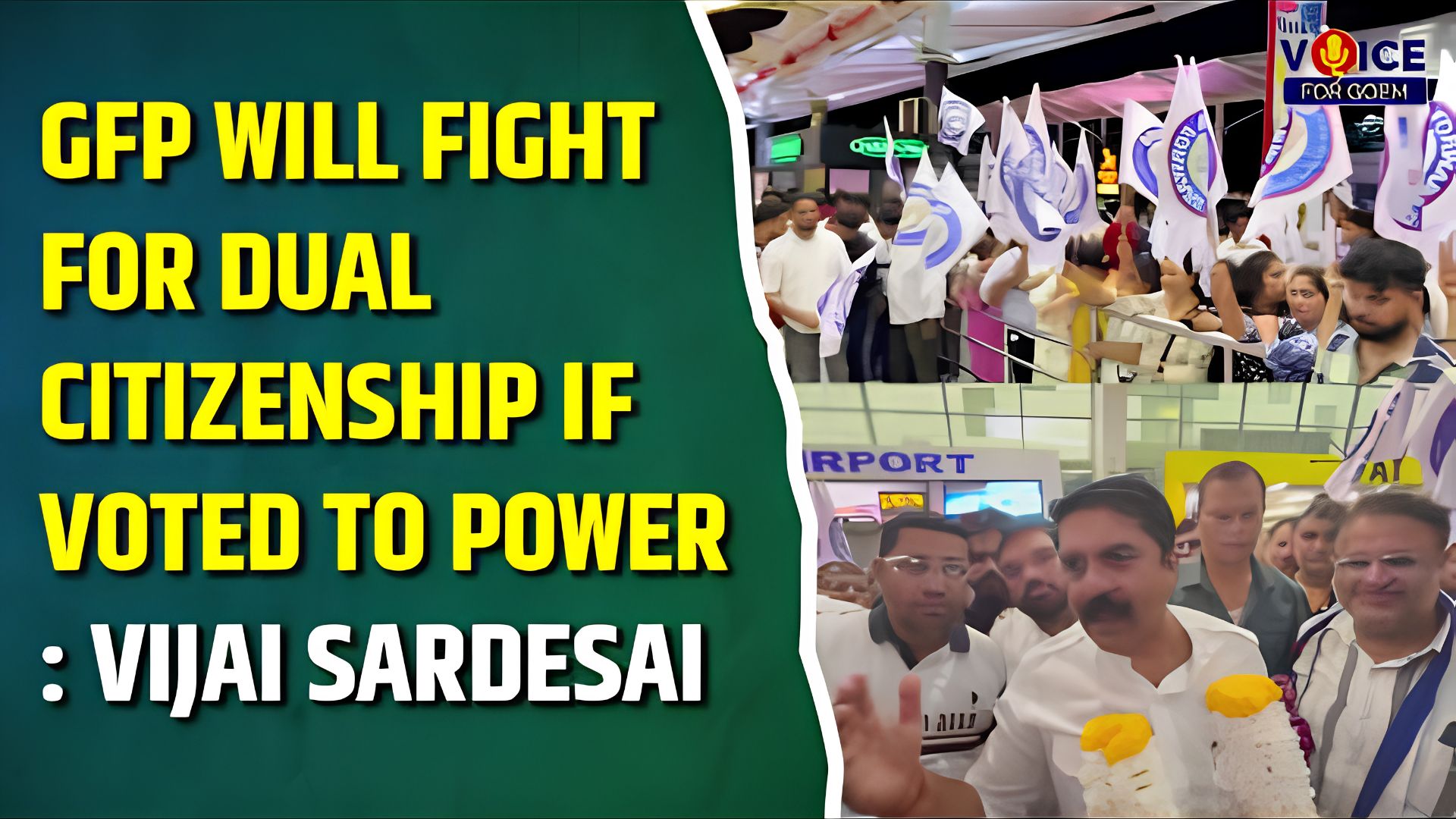 Vijai Sardesai returns to Goa, reiterates dual citizenship promise