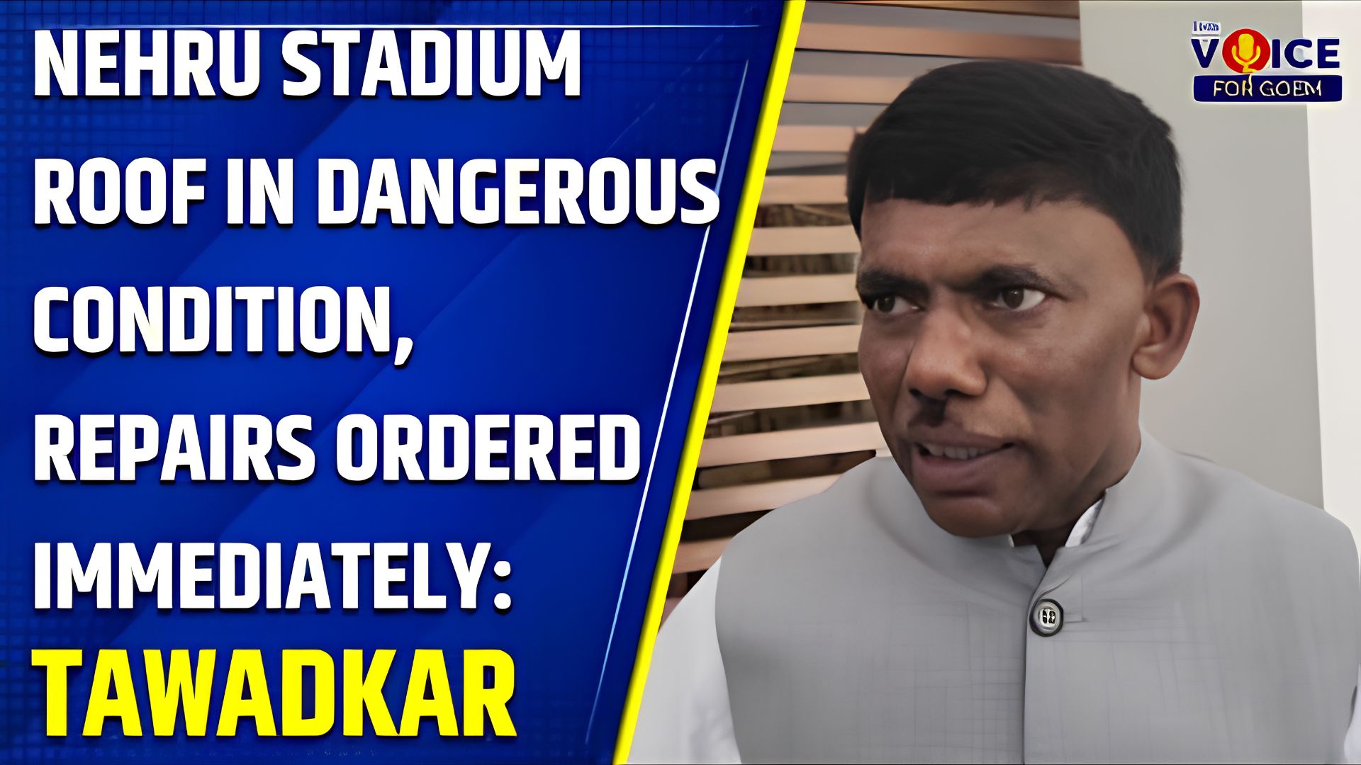 Sports Minister directs same-day inspection of Nehru Stadium roof