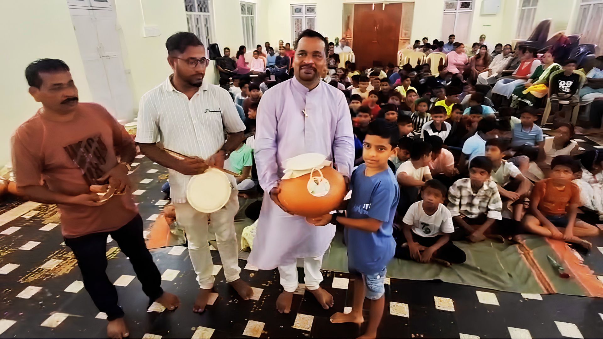 100 children join traditional instrument workshop ahead of Chaturthi