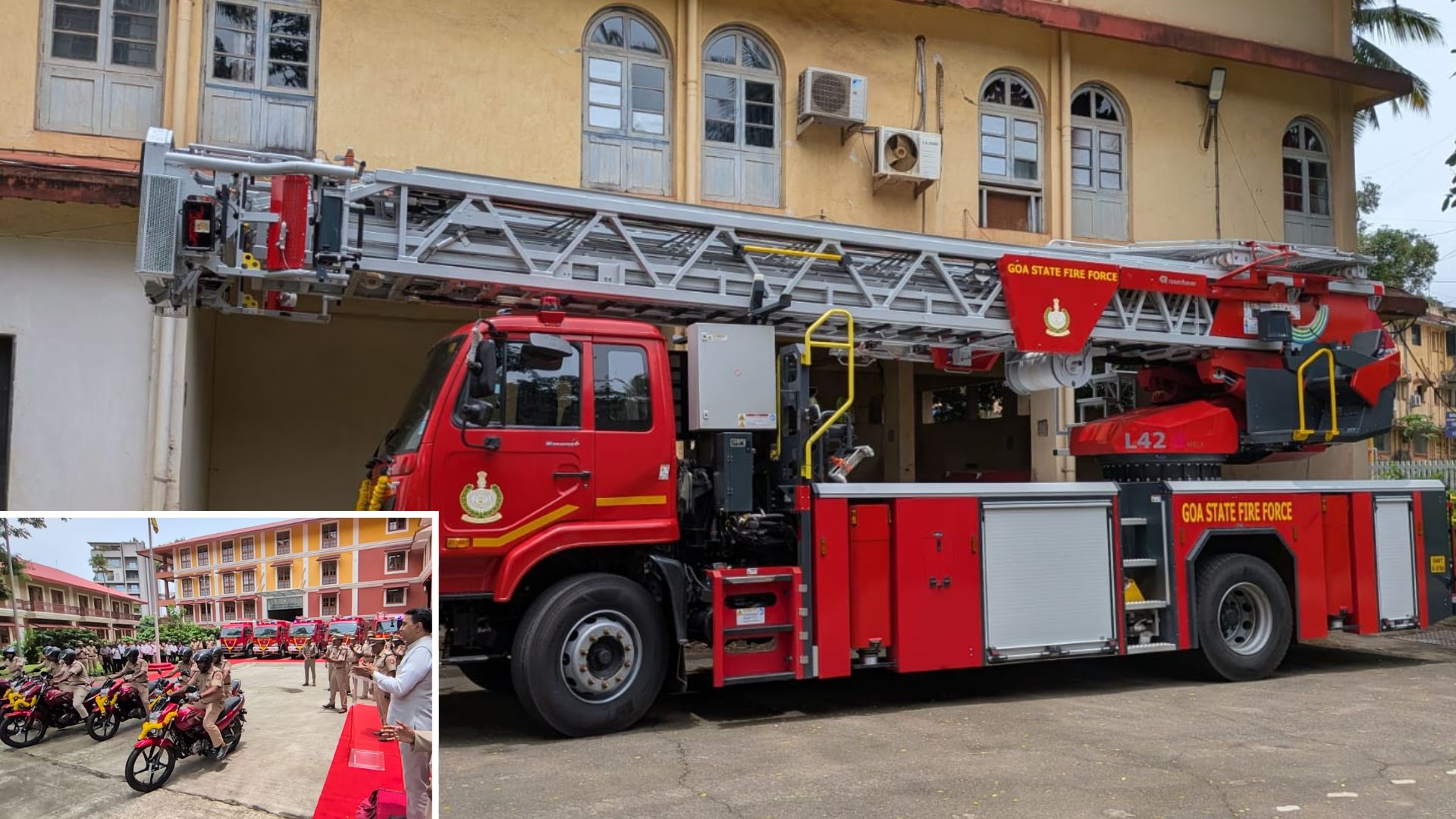 CM flags off 10 firefighting vehicles, 8 motorcycles, biggest ladder