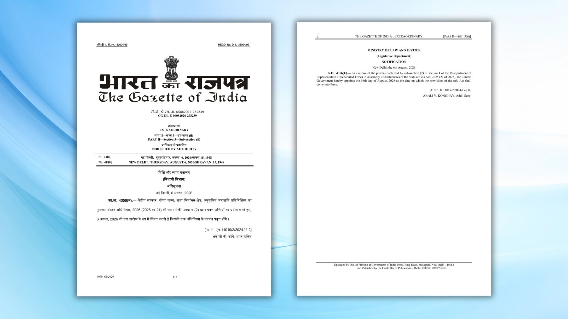 Centre brings Goa ST Reservation Act into effect