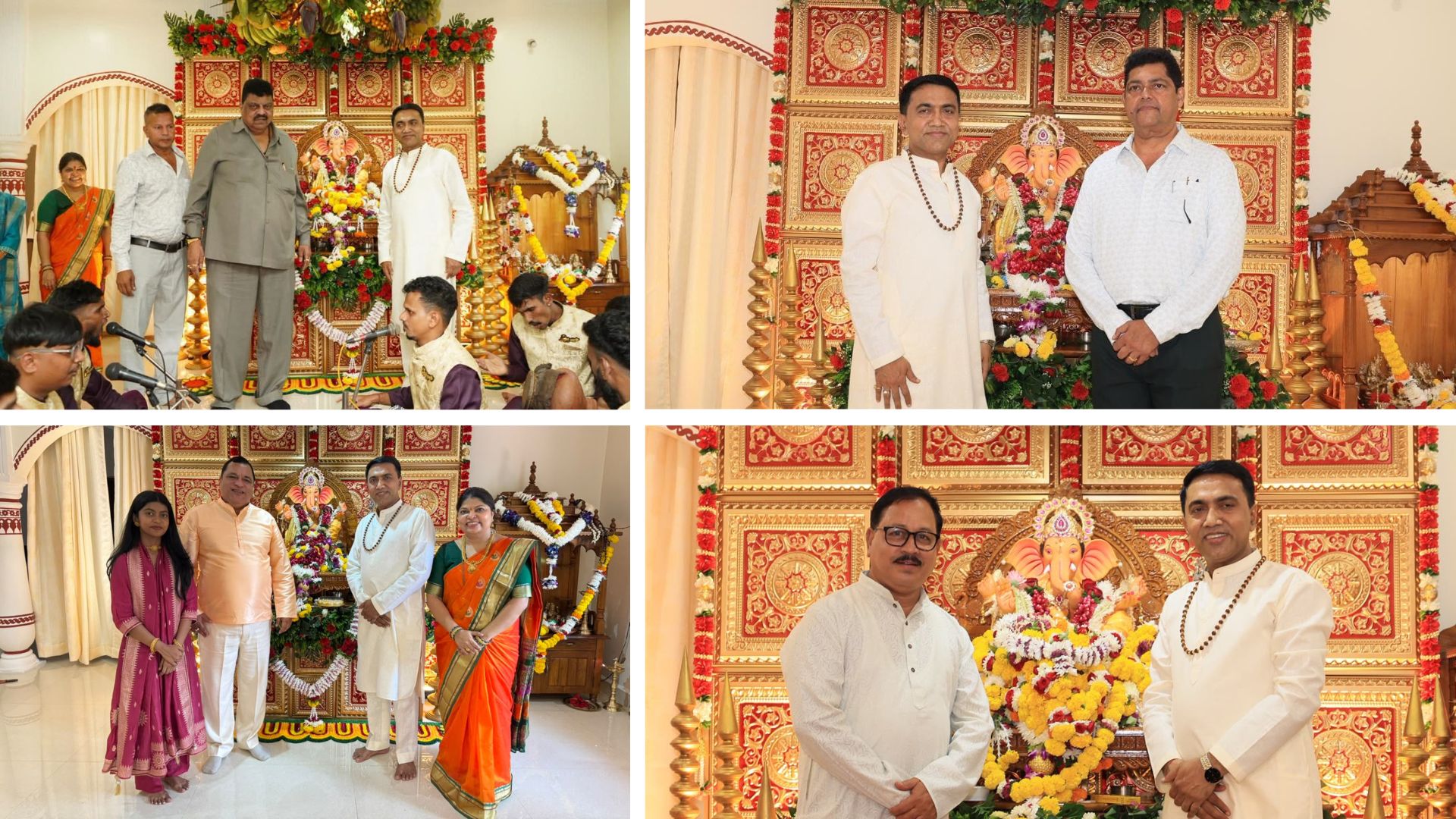 Subhash Phal Desai, Reginaldo, Churchill, Mauvin visit CM Sawant’s residence