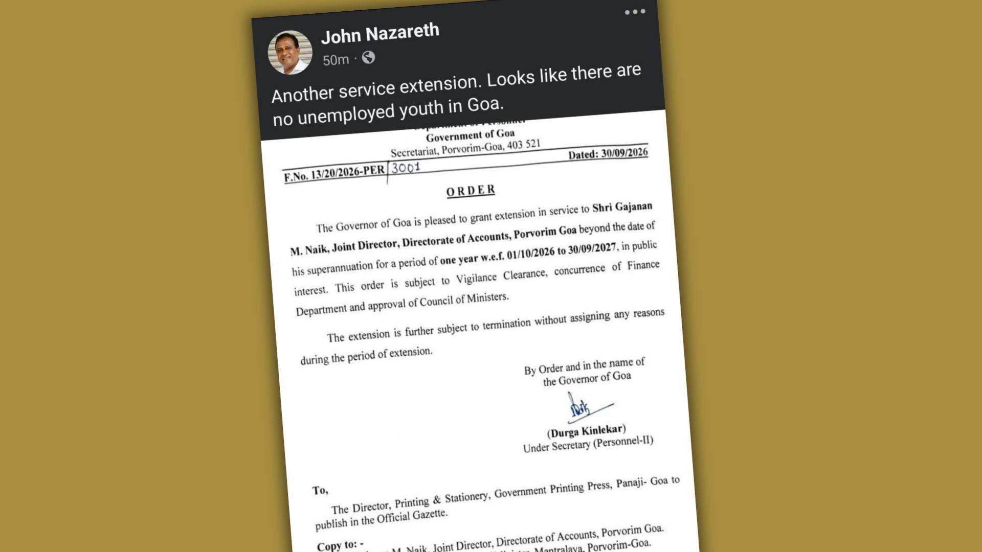 Another service extension raises questions over youth employment in Goa