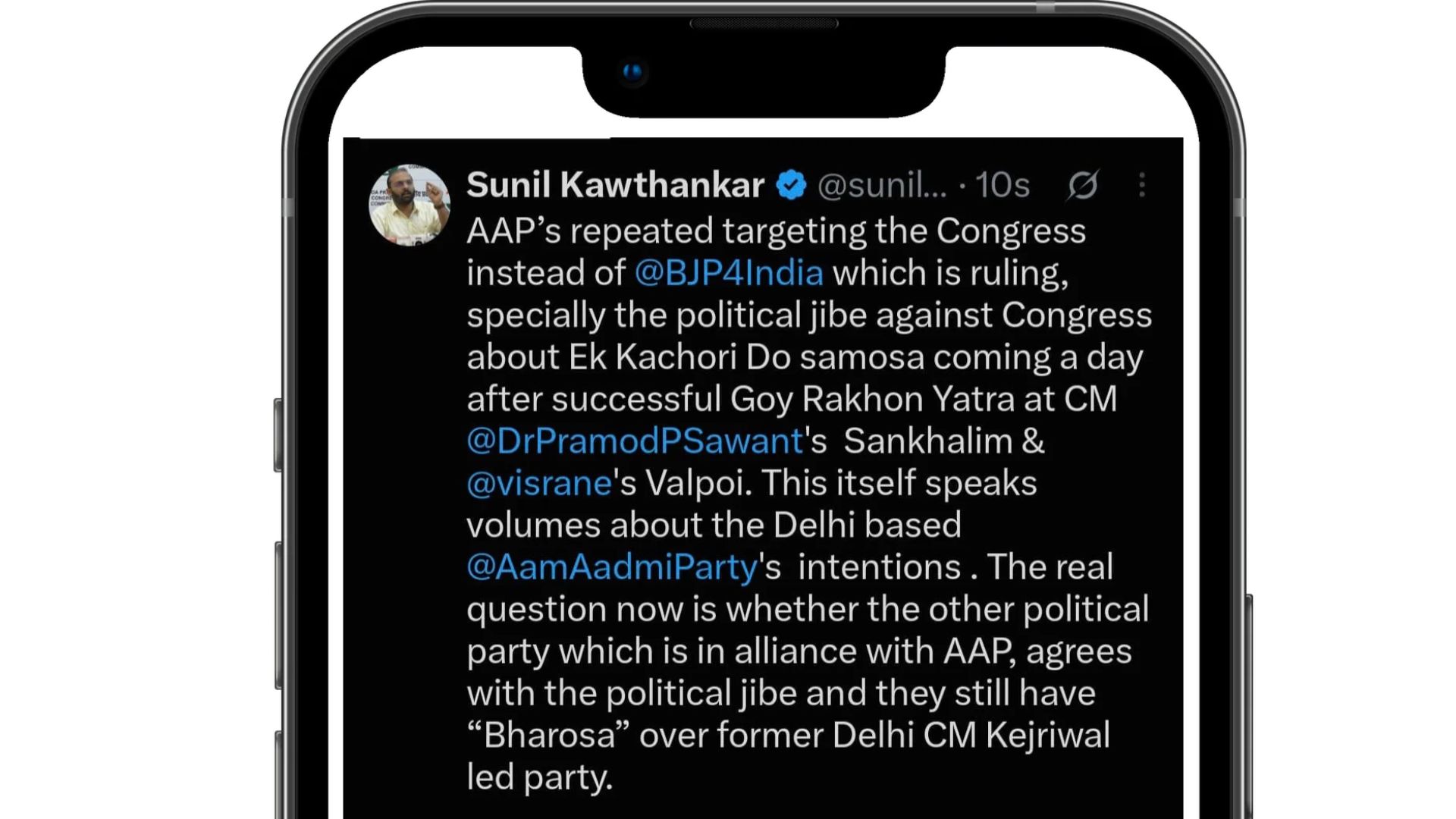 Kawthankar criticises AAP, advises GFP to rethink alliance