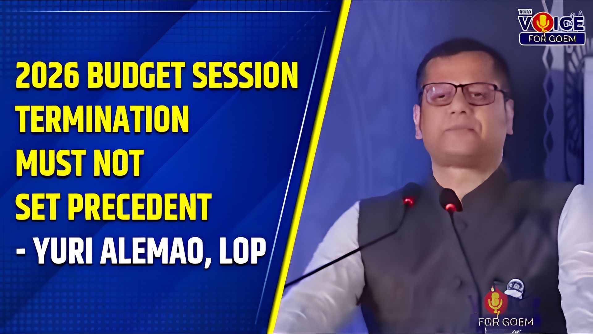 2026 Budget session termination should not set a precedent
