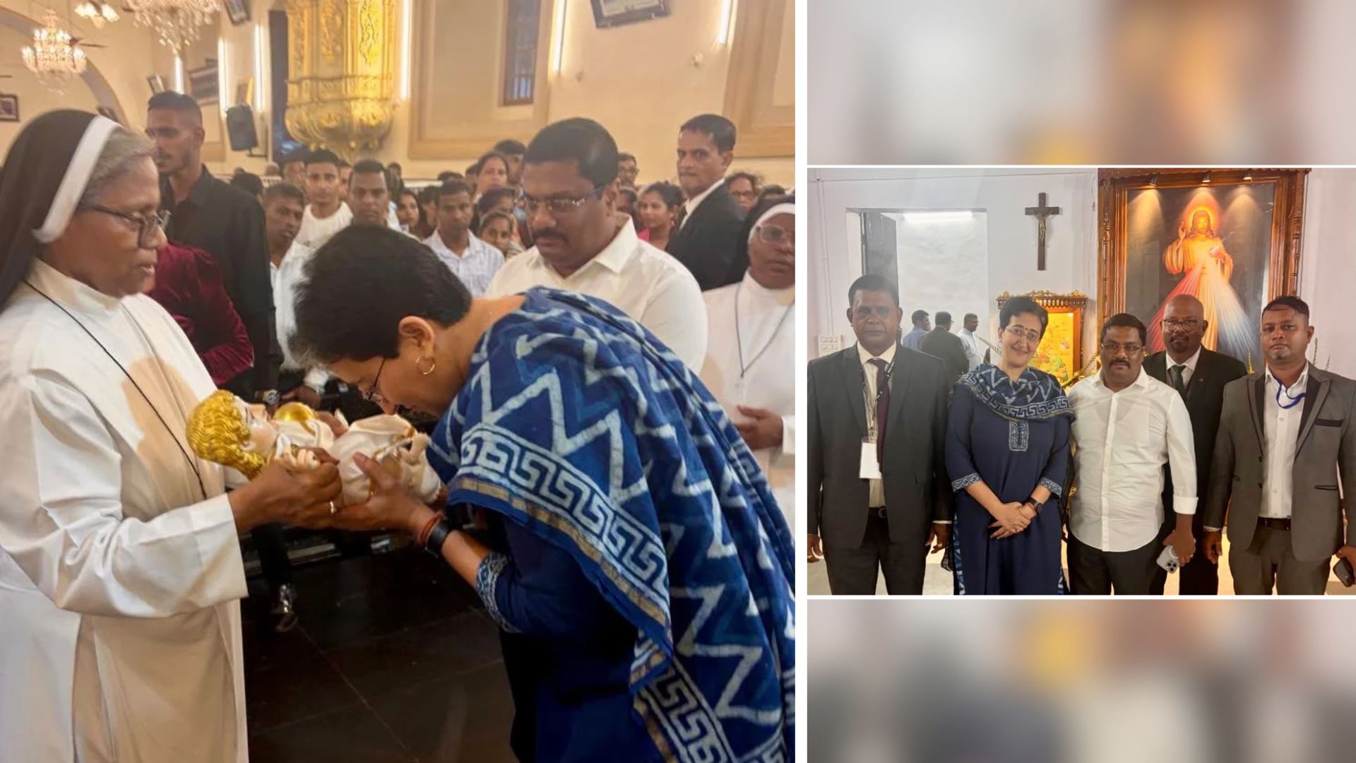 Atishi, AAP leaders seek blessings at Colva Church during fama